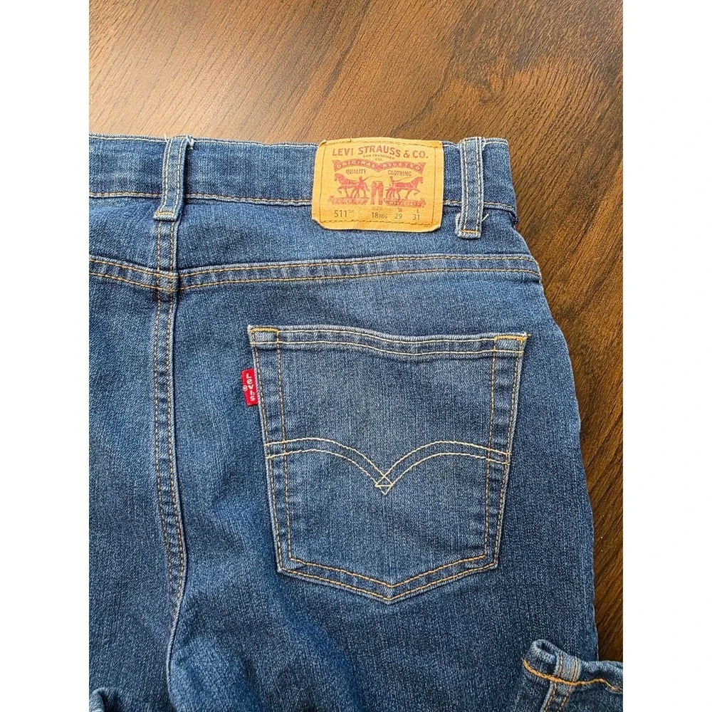 Levis 511 Mens Slim Fit Tapered‎ Leg Blue Jeans 29x31 L1
